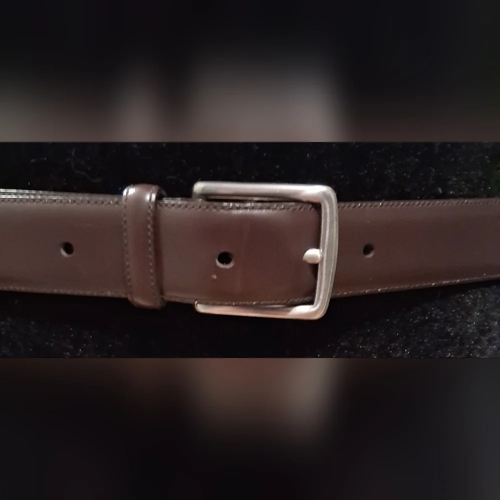 EUC Vintage Coach Brown Leather Harness Buckle Business Unisex Belt 43in